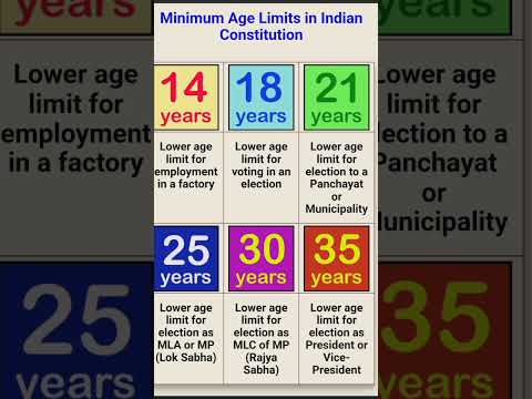 Important Age Limits In Indian Constitution 🇮🇳🔥 #trending #modi #viral #shorts