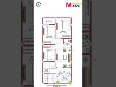 20' X 45' House plan 🏡Latest 20/45 House plan ! 20 X 45 4Bhk Ghar ka naksha #shorts #map #viralhouse