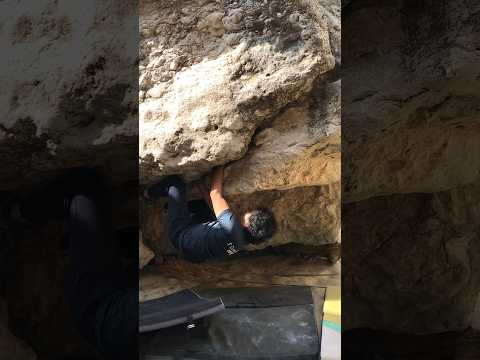 Trying a 90 degree boulder outdoors!