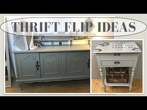 THRIFT FLIPS - CREDENZA MAKEOVER - NIGHT STAND FLIP - PART 1 OF MY WALK IN CLOSET MAKEOVER