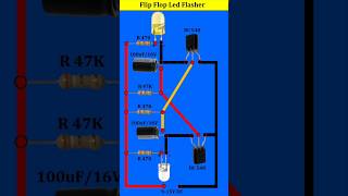 Flip Flop LED Flasher #shorts #electricedison #circuitdiagram #ledflasher #led