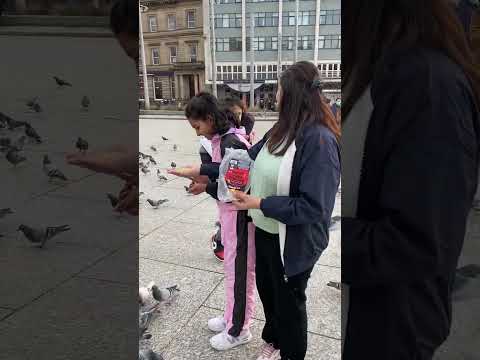 Jaskeen & Parisha at Nottingham. feeding to birds