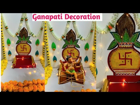 Easy Ganesha/ Ganapati Home Decoration/ Kalash Makhar #ganapati #ganapatidecoration #viral #trending