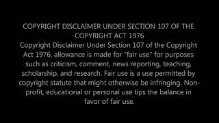 Copyright Disclaimer Fair use