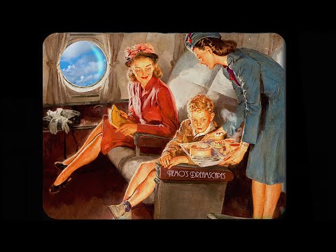 Vintage Oldies playing on an airplane ambience (white noise, plane sound) 6 HOURS ASMR