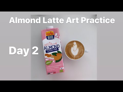 Almond Milk Latte Art Practice Day 2 / アーモンドミルクラテアート練習記録 2日目