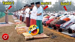 Detik-Detik Kejadian Kocak Saat Sholat Idul Fitri 2024! Momen Lucu Lebaran 2024