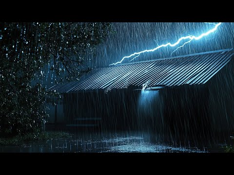 Thunderstorm Sounds for Sleeping No Ads | Heavy Rain on Tin Roof | Sleep Hypnosis & Relaxation