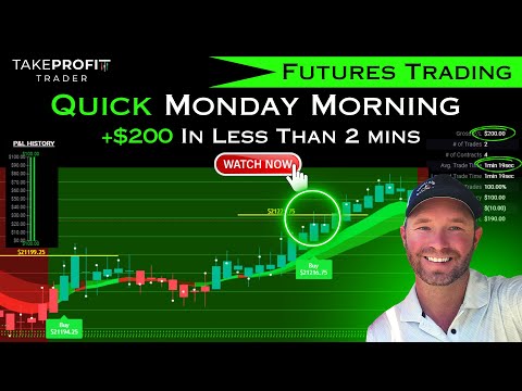 Quick Monday Morning Trading NQ Futures [ +$200 In 2 Mins ]