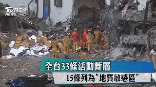 全台33條活動斷層　15條列為＂地質敏感區＂