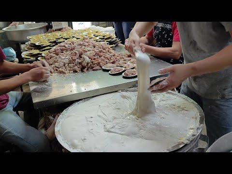 Crispy Steamed Taiwanese Meatballs Making Skills/超脆咔滋咔滋脆皮肉圓製作-大甲嘉家樂脆皮肉圓-Taiwan Street Food