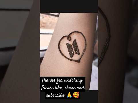 Easy BTS Inspired henna tattoo 💜✨ #hennatattoo #bts #btstattoo #viral #artwork #youtubeshorts