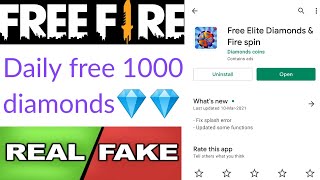 Free Elite Diamonds & Fire spin app real or fake | free diamonds | Garena free fire | Tech Lover DK