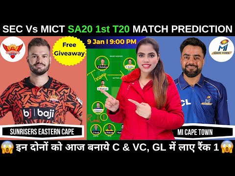 SEC vs MICT Dream11 Prediction Today | Sunrisers Eastern Cape vs MI Cape Town SA20 |Fantasy Cricball