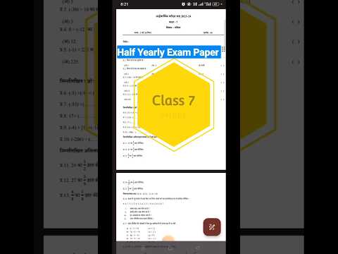 Class 7 Half Yearly Exam Paper 2024 #short #mathspaper #ytshorts