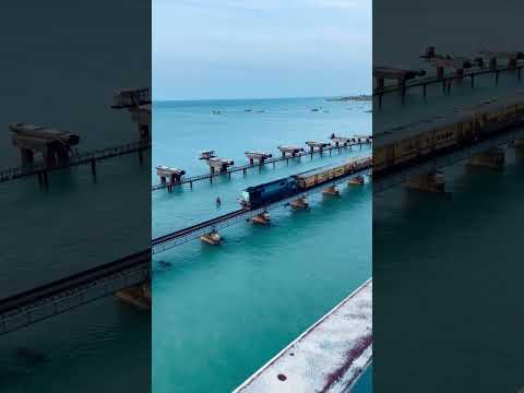 Pamban Bridge./Pamban paalam./Train at pamban beach./Sunset view./Iyarkai movie theme music..