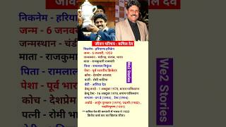 Kapil Dev Biography।। कपिल देव जीवन परिचय #shorts #cricket #biography #sports