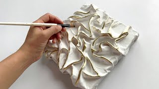 How to Create Textured Fabric Art on Canvas | Amazing 3D Abstract art Painting 🤩