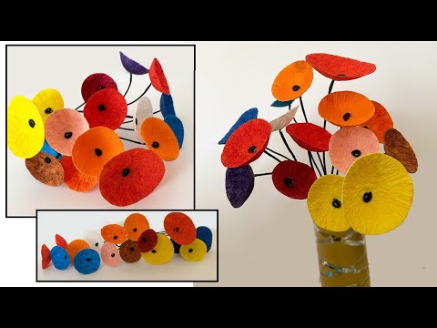 DIY Paper mache flower made with Toilet paper l How to make Paper mache using Toilet paper and ball