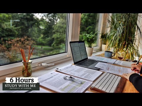 6 HOUR STUDY WITH ME ⎸Background noise, 10 min Break, No music, Study with Merve