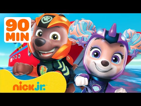 Paw Patrol | ¡Los mejores momentos de PAW Patrol en la patrulla marina! Con Zuma 🚐 1 hora | Nick Jr.