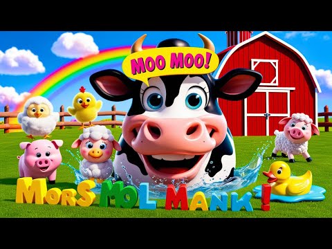 Cow Says Moo Moo | Fun Farm Animal Song for Toddlers | Learn Animal Sounds Nursery Rhyme @MozuKidz