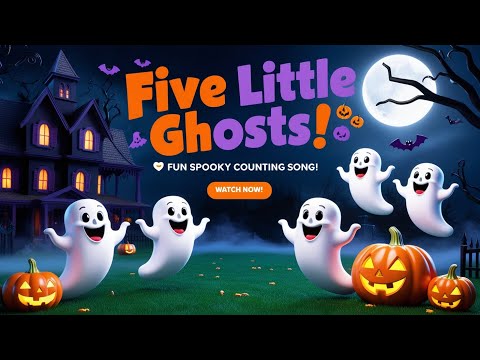 Five Little Ghosts 🎃 | Numbers Song & More Halloween Rhymes for Kids | Fun Spooky Counting Song!