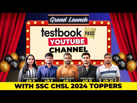 Biggest Launch! Testbook Pass YouTube Channel with SSC CHSL 2024 Toppers & AIR 1 @rohitchadhar1606