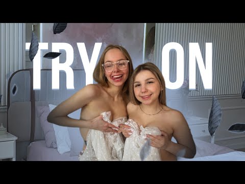 [4K USA] TRANSPARENT WHITE BODYSUIT TRY ON HAUL WITH RILEY&JUDY (FISHNET SEE THROUGH)