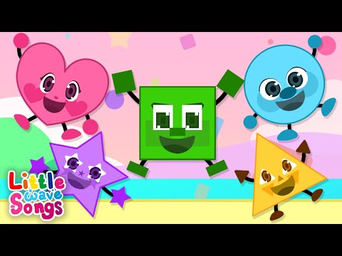 Five Little Shapes | Nursery Rhymes For Kids | Little Wave Songs - Baby Coco