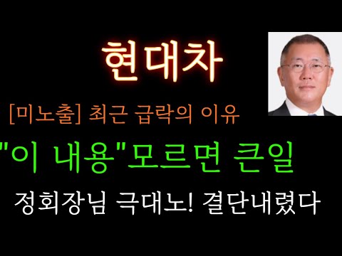 [현대차 분석] 미노출) 최근 급락의 이유 "이 내용" 모르면 큰일. 정회장님 극대노! 결단내렸다  주가 주가전망 목표가 대응방법