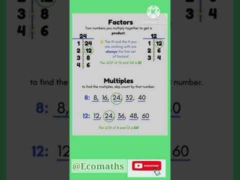 Multiples and Factors #multipleshorts #multiples #factors