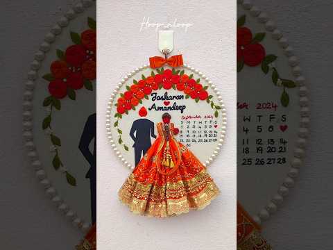 Punjabi Style Wedding Hoop #weddingembroidery #punjabiwedding #punjabibride #coupleart