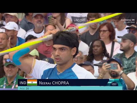 Neeraj Chopra Javelin Throw Paris Olympics 2024 | Neeraj Chopra 89.34m Javelin Throw