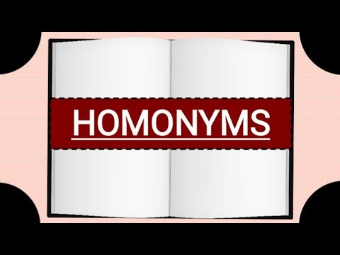 Homonyms।। Definition।।Example