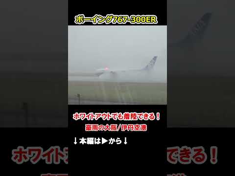 豪雨の伊丹空港！視界不良でも着陸できるボーイング767-300ER