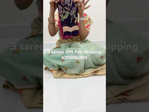 3 sarees 499 free shipping chiffon sarees without blouse #chiralasareessarees #saree