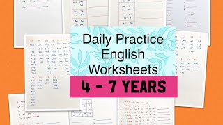 Daily Practice English Worksheets | English Practice Worksheet | 4 - 7 Years | FREE PRINTABLE