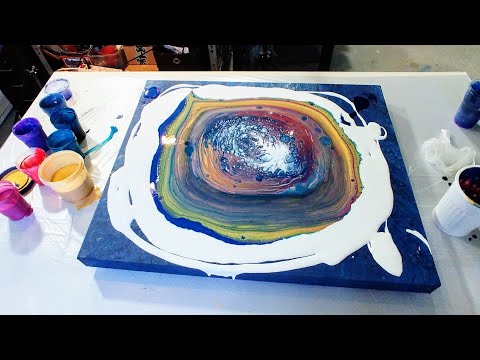 Acrylic pouring GALAXY pour. What a disappointment :-( What is WRONG here? WHAT happened? Sarah Mack