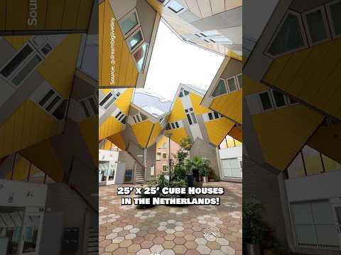 Cube houses in the Netherlands! 🇳🇱 #housetour #smallhouse #architecture #netherlands #rotterdam