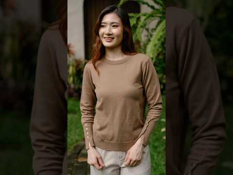 Beatrice Clothing Ellie Knit Blouse - Atasan Rajut Wanita Basic Lengan Panjang #beatriceclothing