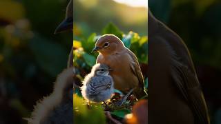 Sweet Mother Bird Brings Joy to Nature 🌳 #WildlifeWonder #NatureBeauty #BirdsOfInstagram