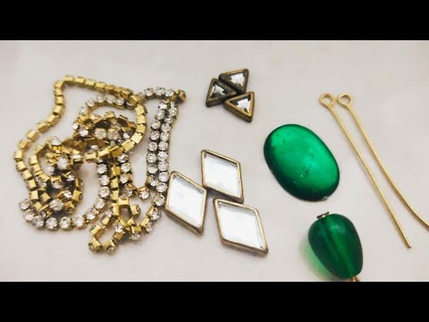 HOW TO MAKE PARTY WEAR EARRINGS AT HOME//DIY//HANDMADE JEWELLERY//HOORIYA STYLE..