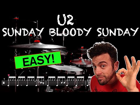 U2 - Sunday Bloody Sunday - Drum cover (with scrolling drum score)