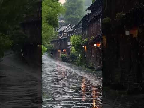 雨声失眠安眠之旅：山城街道下的雨声助眠，释放焦虑，冥想治愈，迎接深度宁静与身心愈合#BGM#shorts #shortvideo #rainsounds #sleepmusic #rain