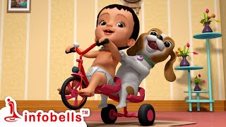 Tring Tring Chitti Cakram Vastondi - Kids Playing | Telugu Rhymes for Children | Infobells