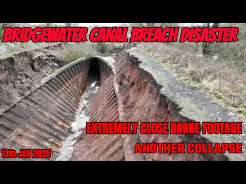 Bridgewater Canal BREACH Update 13th January AMAZING FOOTAGE