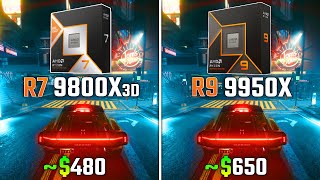 RYZEN 7 9800X3D vs RYZEN 9 9950X | Test in 6 Games