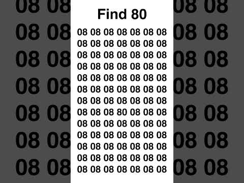 Only 2% of Sharp Eyes Can Spot the Hidden 80 in 6 Secs! #shorts #opticalillusion #brainteaser #trend