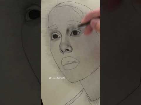 DRAWING ARIANA pt1(tiktok:raymond.portraits) #art #artistdrawing #shortsvideo #artist #arianagrande